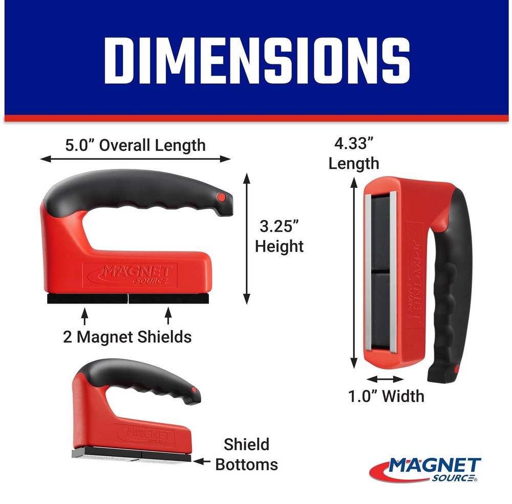 Master Magnetics Strong Magnet with Ergonomic Handle - 100 lb Pull Force, Red...
