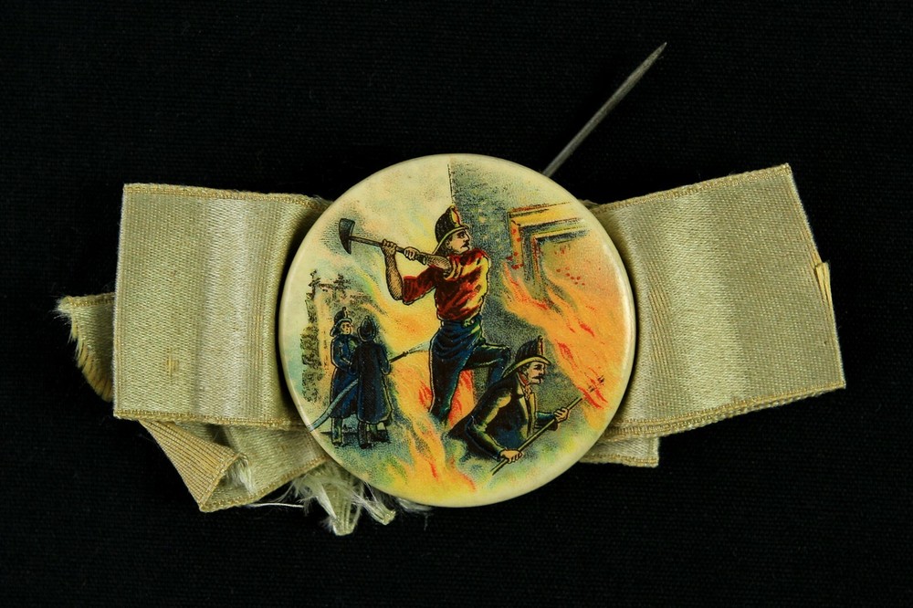 1896 Whitehead & Hoag Co. Fire Fighter 1 1/2" Pin