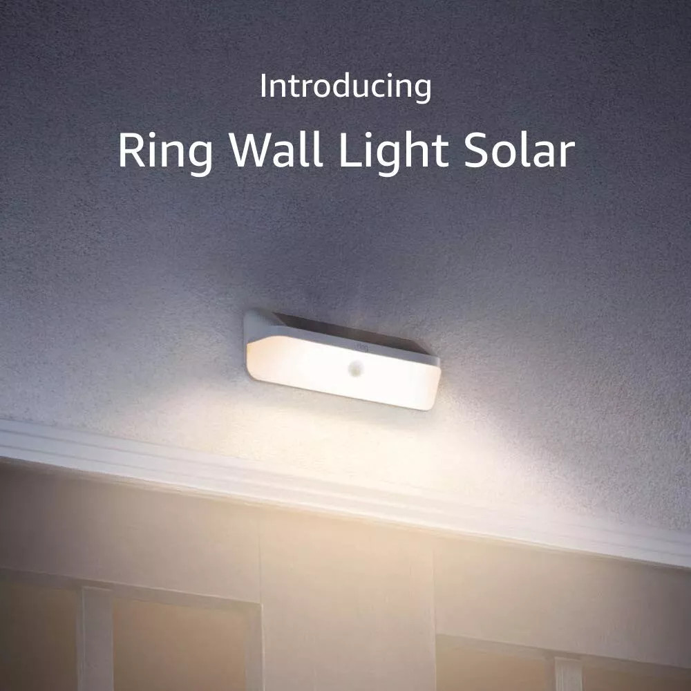 Ring - Smart Solar Wall Light - WHITE- (Batteries Not Included) USED