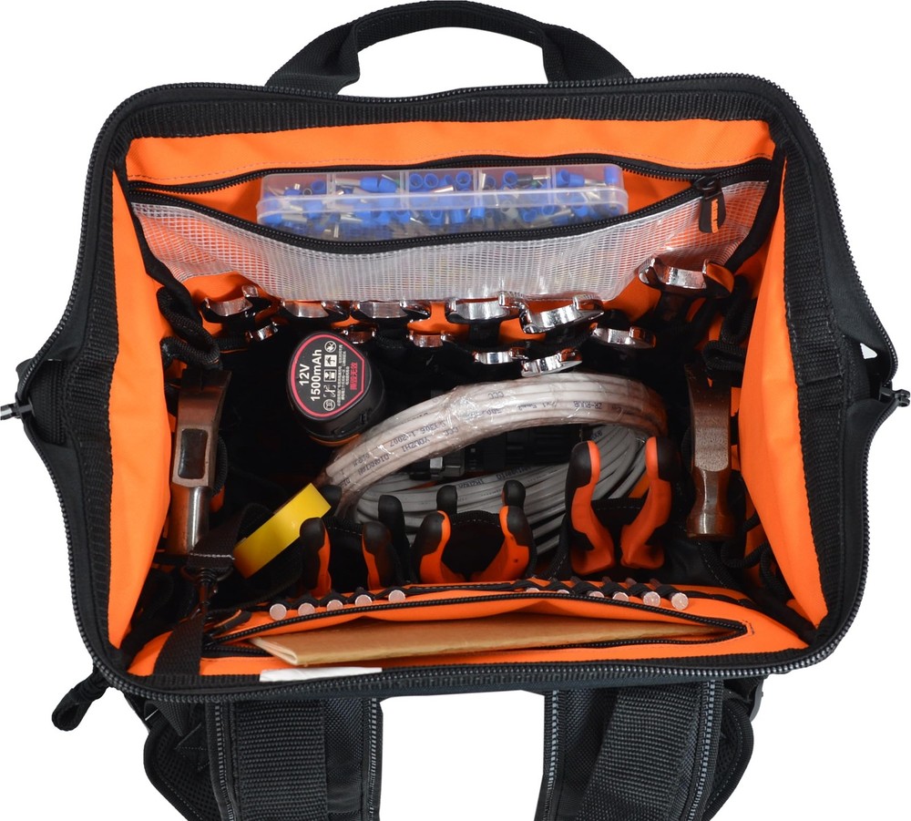 WELKINLAND 55-Pockets Tool backpack, Tool bag backpack, Backpack tool bag, To...