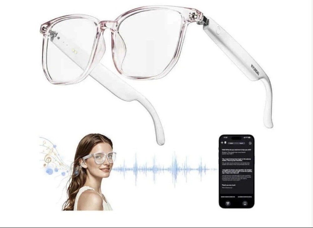 HYUNDAI HY-C8Pro True Wireless Smart Glasses White Bluetooth USB