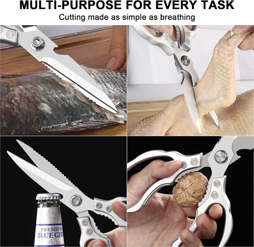 Kitchen Scissors, Multi-Purpose Kitchen Shears, Heavy Duty Dishwasher Safe Fo...