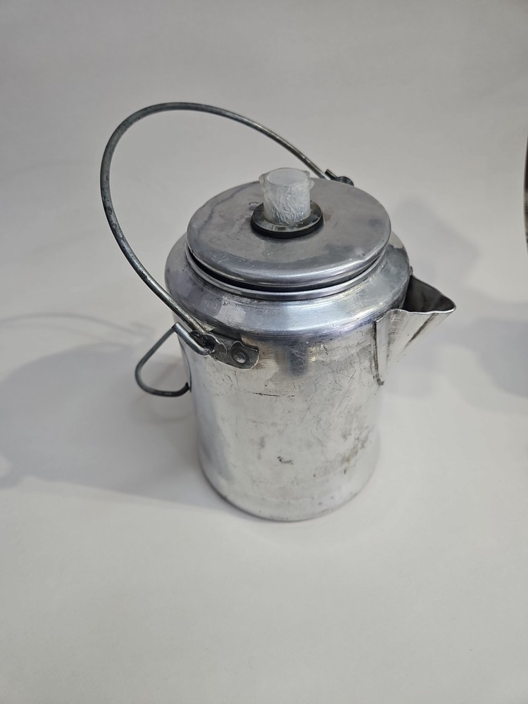 Vtg Aluminum Camp Coffee Percolator Pot Bail handle