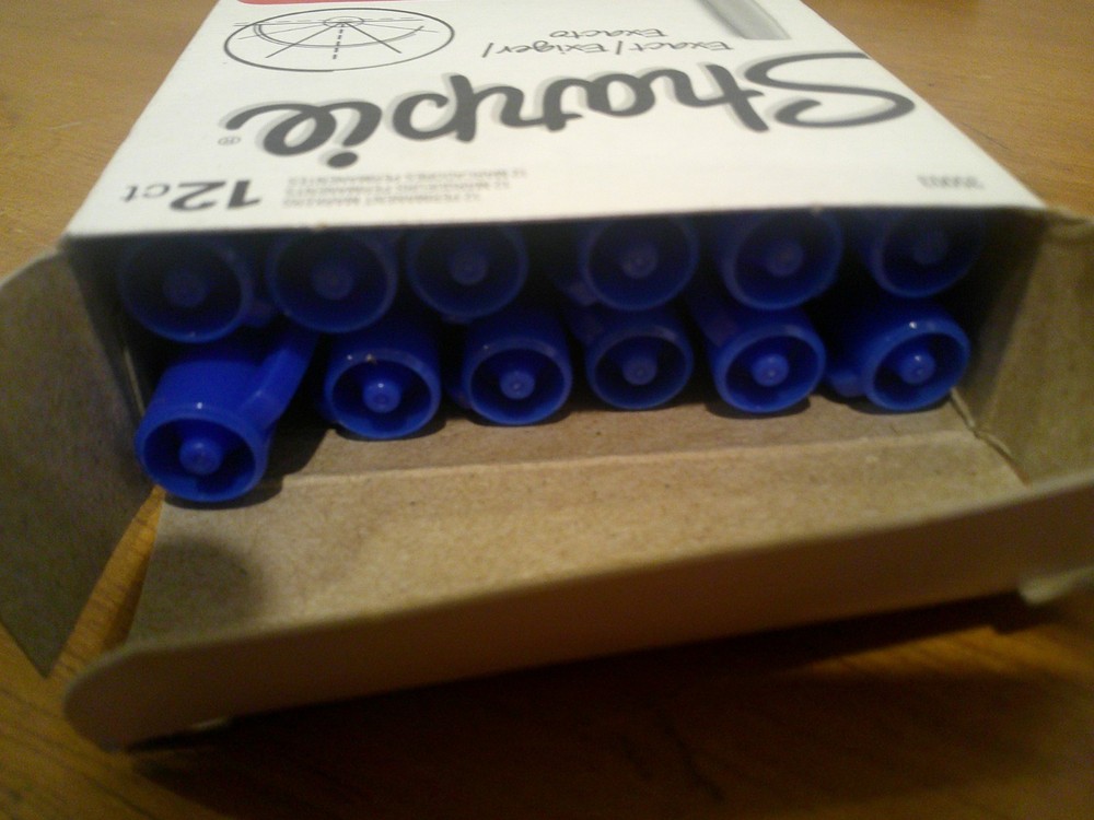 12 Pack BLUE Sharpie PERMANENT Markers Fine 30003