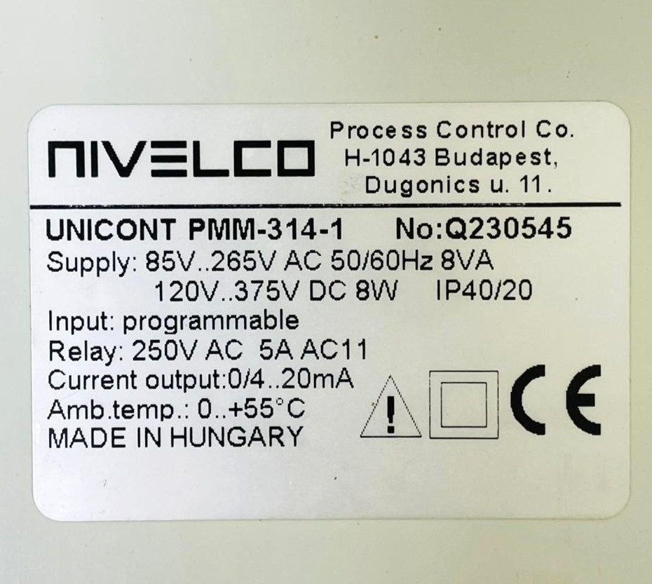 NIVELCO UNICONT PMM-314-1 Process Controller