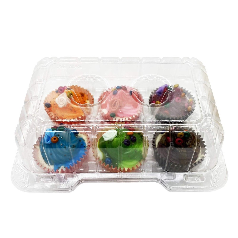 Clear Cupcake Containers12pc Plastic Disposable High Dome Cupcake Boxes 6 Compar