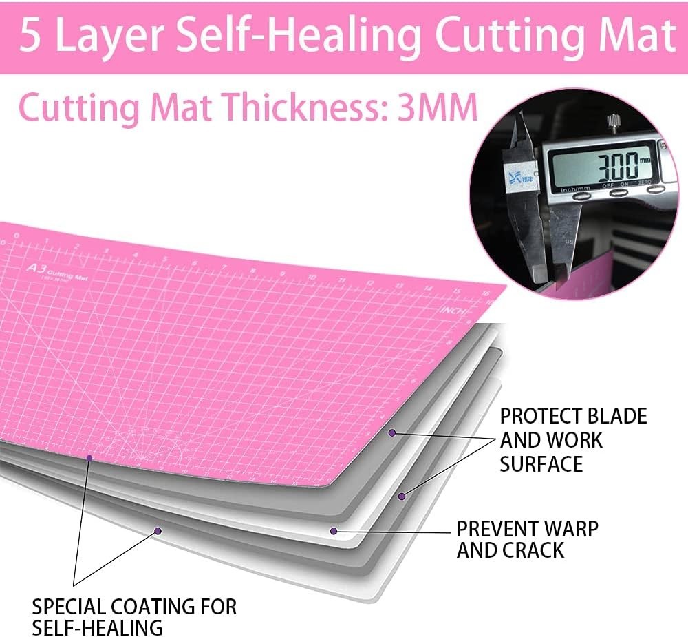Thickened 18x12 Rotary Cutting Mat - Durable Double-Sided for Sewing Projects