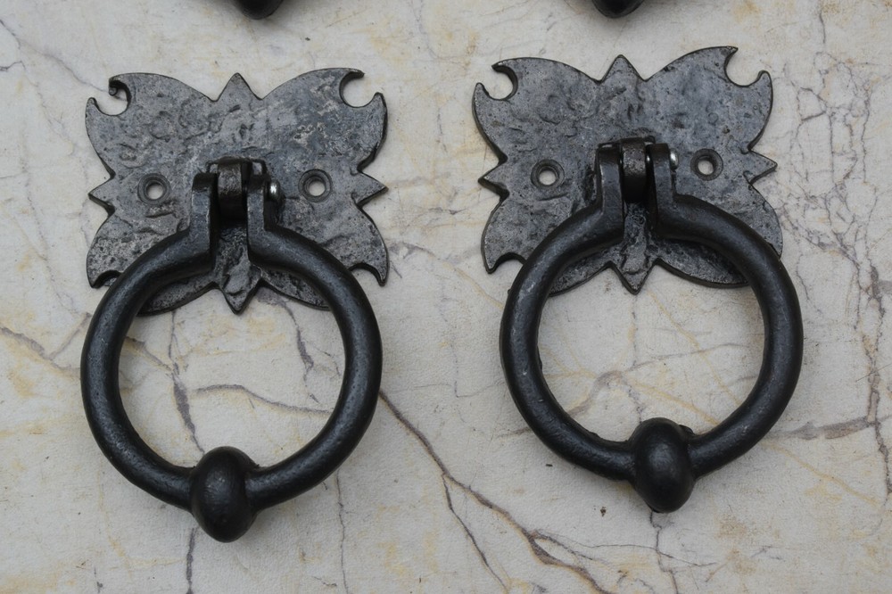 vintage Cast Iron knocker chest door ring Pull drop handle knobs 4 pic