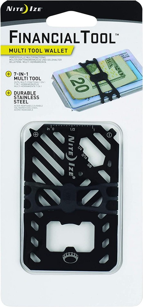 Nite Ize Financial Tool 7-in-1 Multi Tool Wallet - Black
