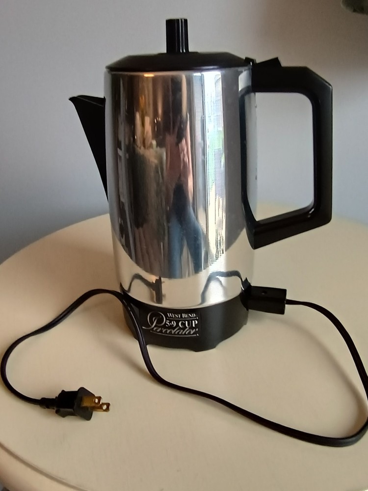 WEST BEND Automatic 9 Cup Coffee Maker Percolator Vintage Tested WORKS -