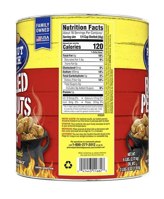 Green Cajun Boiled Peanuts - 6lb Can FREE SHIPPING!!!