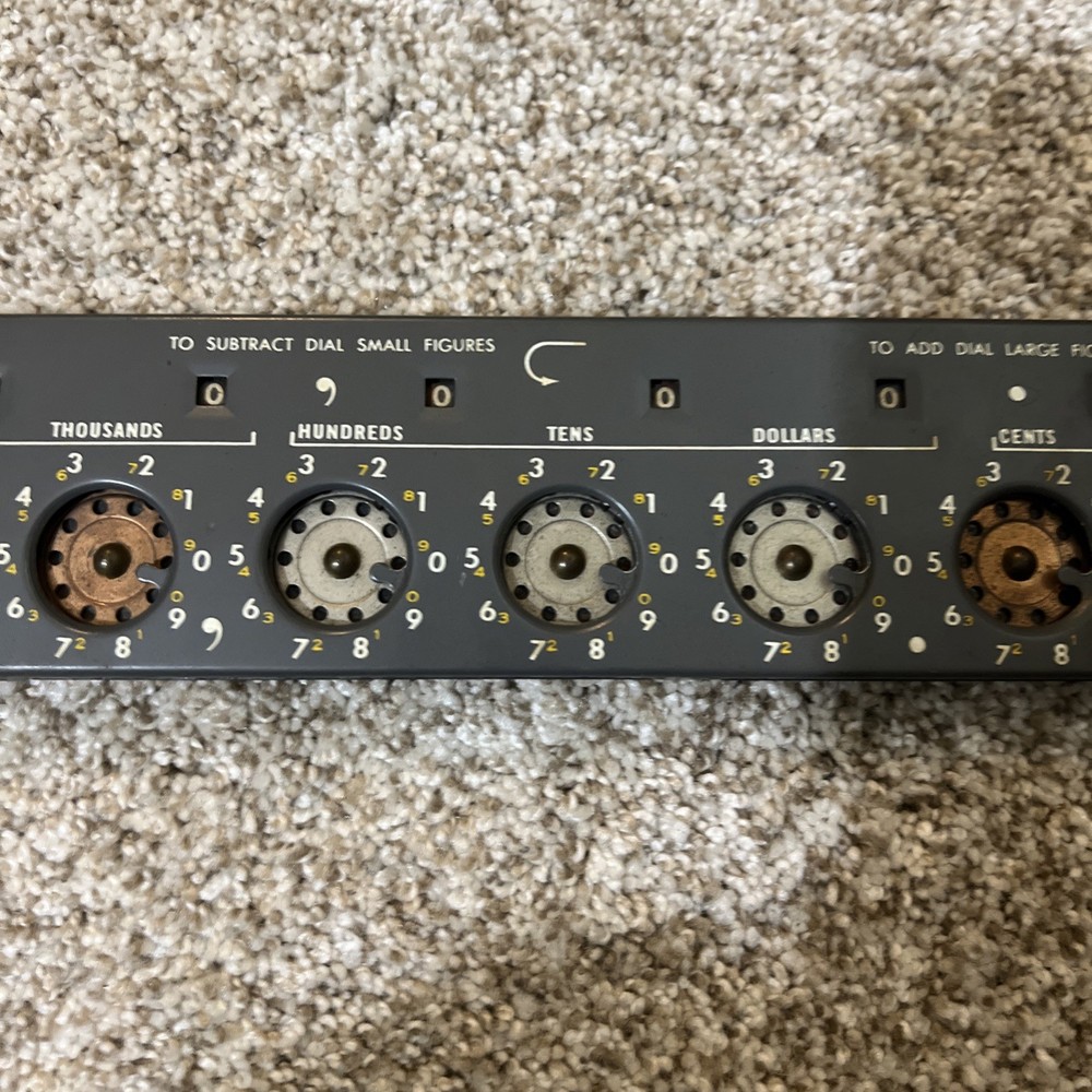 Vintage - The Lightning Portable Adding Machine Calculator Bakelite Angled Base