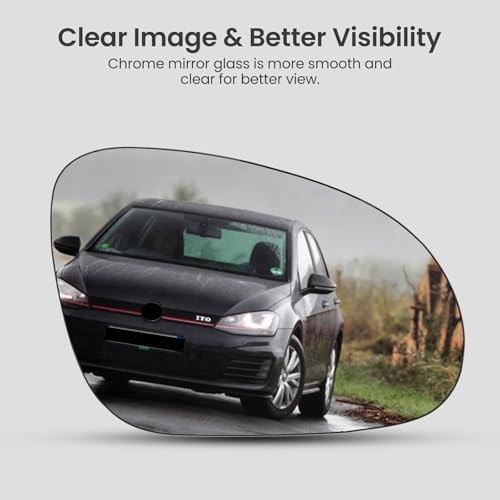 Passenger Side Mirror Glass Replacement Compatible with Right (Passenger Side)