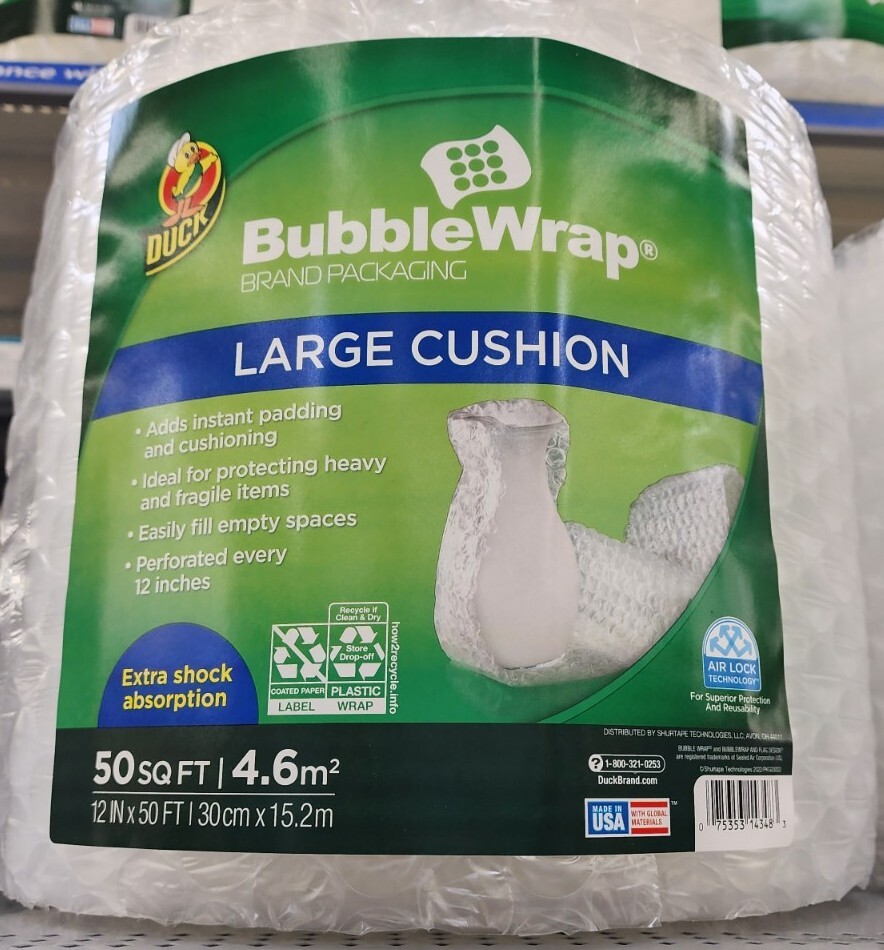 Duck Large Cushion Bubble Wrap 50sq.ft.