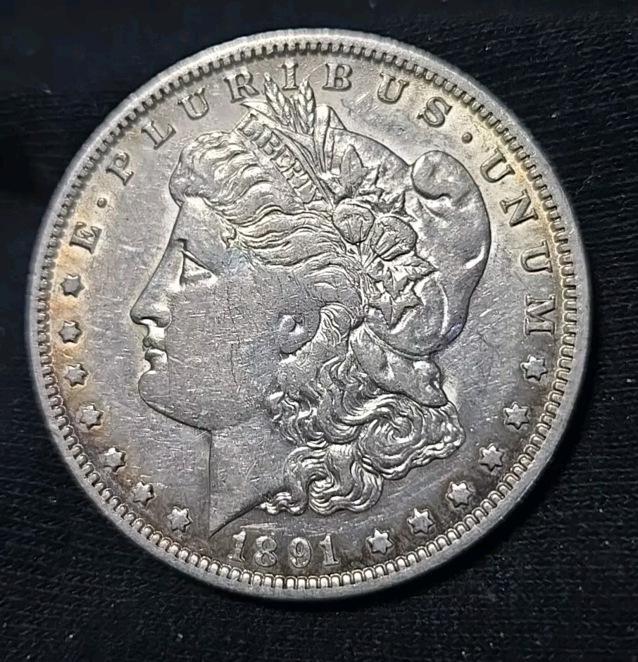 1891 O MORGAN SILVER DOLLAR AU - WEAK STRIKE