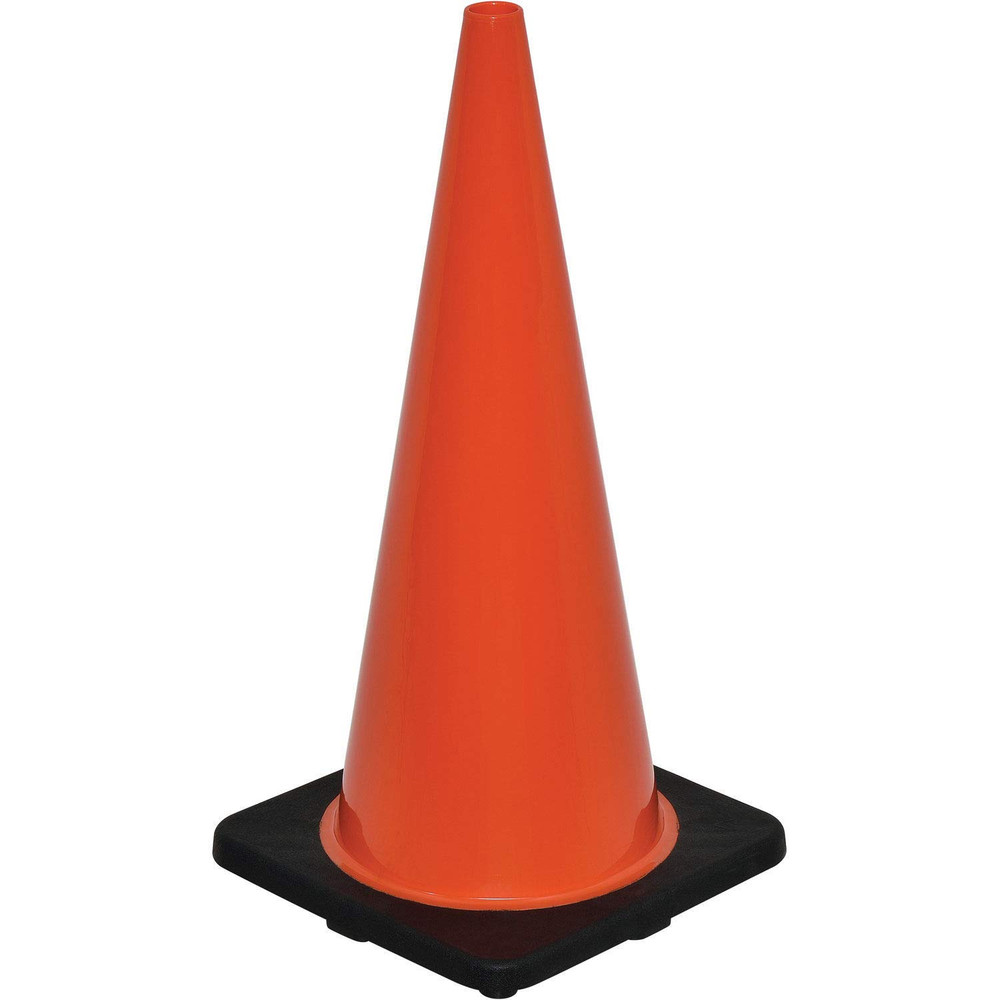 28" Non-Reflective Traffic Cone, Black Base, 7 Lbs