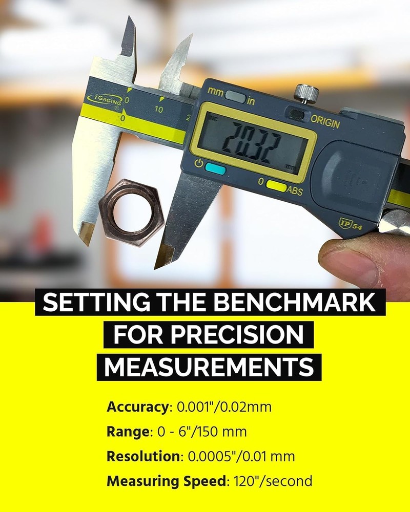 Absolute Origin 0-6" Digital Caliper - Accurate, Durable, with USB Data Export