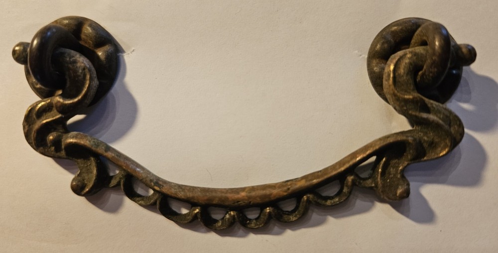 Vintage Brass Drawer Pull Bail Complete Set 3" Center