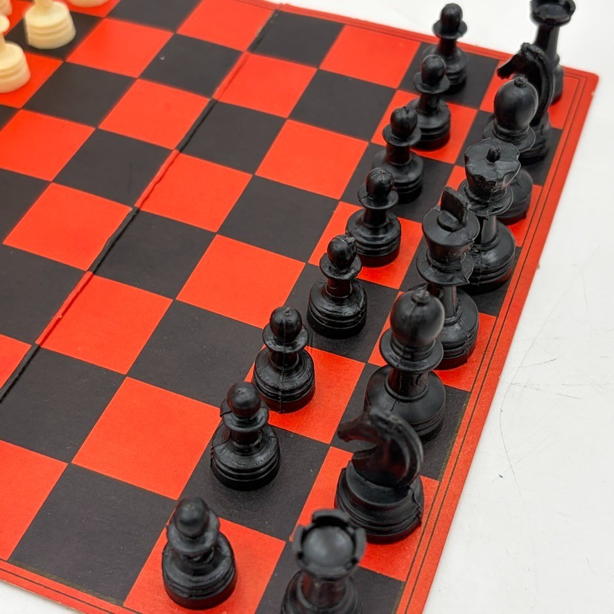 Vintage Compact Chess Set Game with Original Box Regency 8" Board