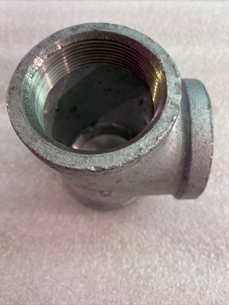 2"x2"x2" Black Galvanized IronTee T Pipe Fitting Threaded