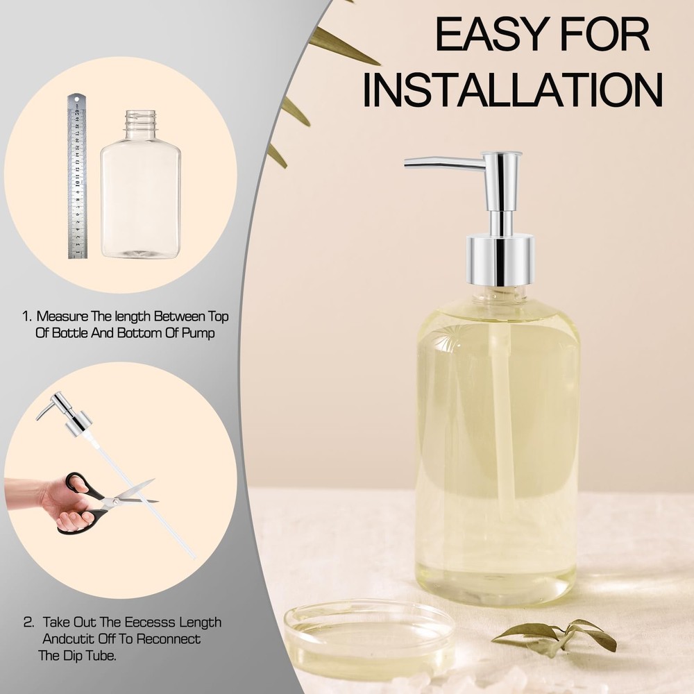 2pack Silver Soap Dispenser Pump Replacement - for Lotion &