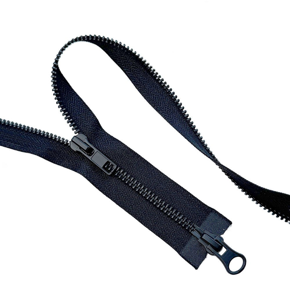 Jacket Zipper #5 Black Oxide Metal Two-Way Medium Weight Separating (4" - 36")