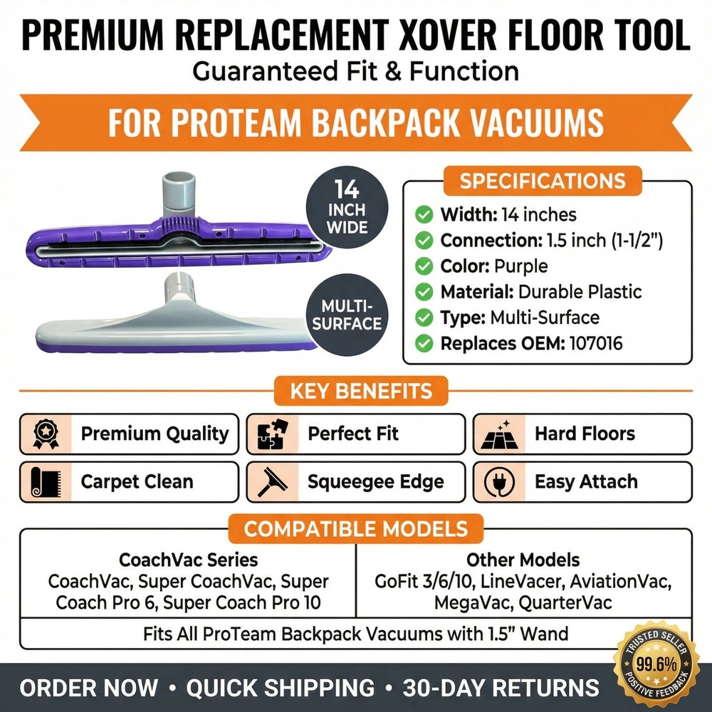 Replacement Xover Multi-Surface Floor Tool for ProTeam Backpack Vacuums | 107016