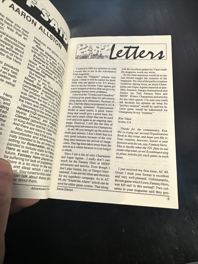 Adventurers Club Fall 1987 Issue #11 Iron Crown