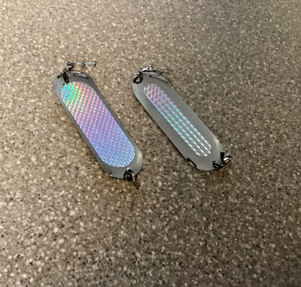 Two (2) Luhr Jensen Dodgers & Size 00 (5 3/4")-Silver Flash-Ready to Fish