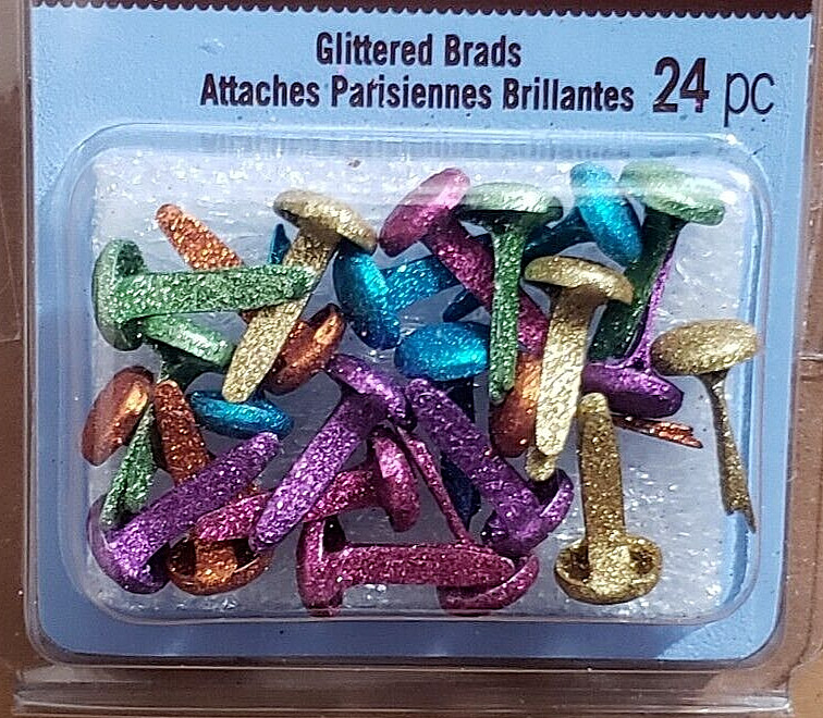 RECOLLECTIONS Decorative GLITTERED Brads - 24 pcs