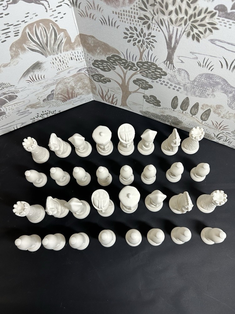 Duncan Full Chess Set; - Ready to Paint, Ceramic Bisque