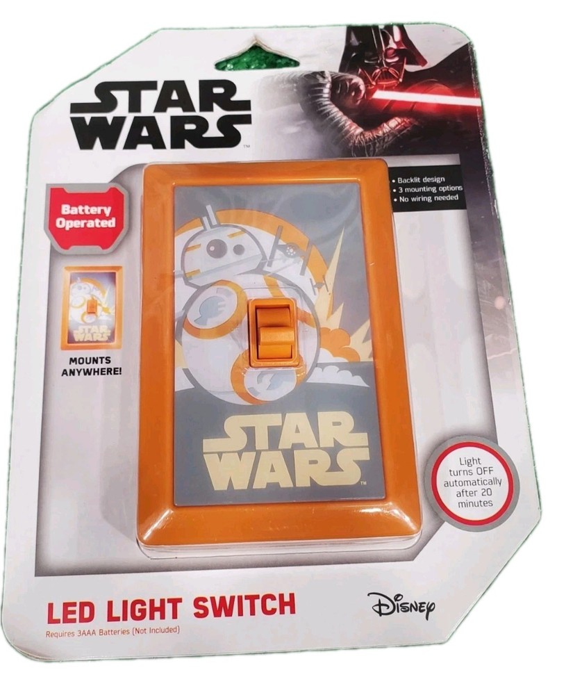 Star Wars Switch LED Night Light, Manual On / Off Switch New