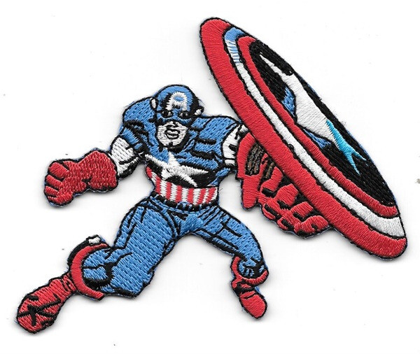 Marvel Comics Captain America Fighting Figure Embroidered Patch, NEW UNUSED