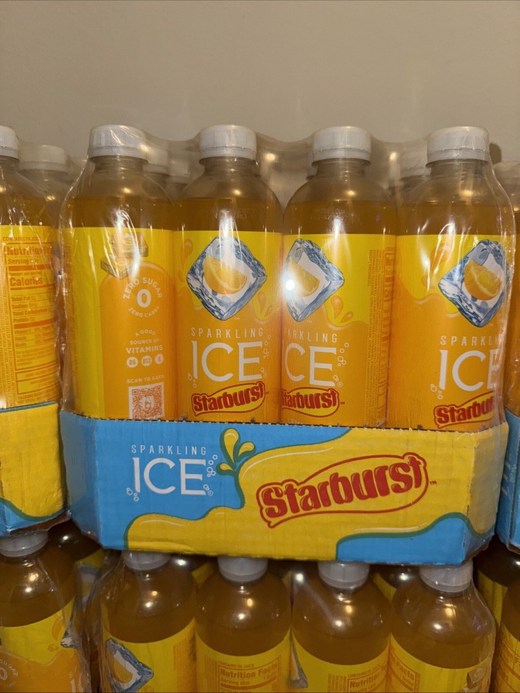Sparkling Ice STARBURST Lemon, Zero Sugar Flavored Sparkling Water