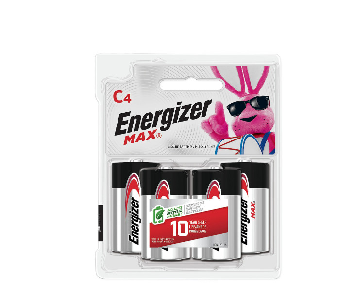 NEW Energizer MAX C Batteries (4 Pack), C Cell Alkaline Batteries