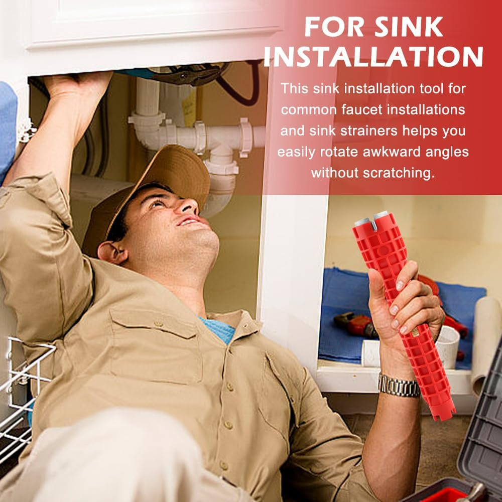 Faucet Installer Tool Sink Wrench 14 in 1 Multi Function Plumber Tool