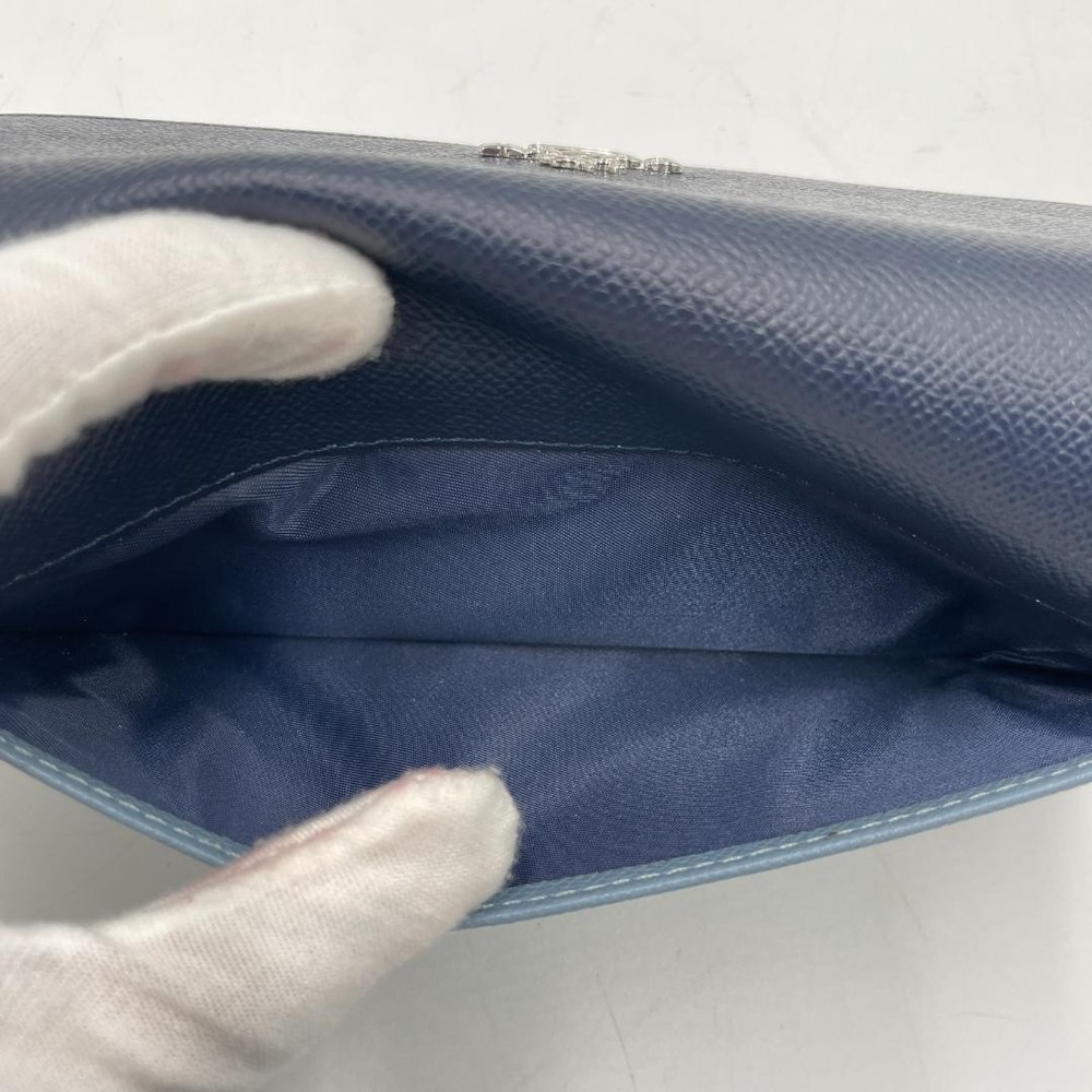 Authentic Coach Leather Long Wallet, Blue