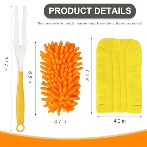 2 Pcs with 1 Handle Reusable Duster Refills, Washable Microfiber Dusters,