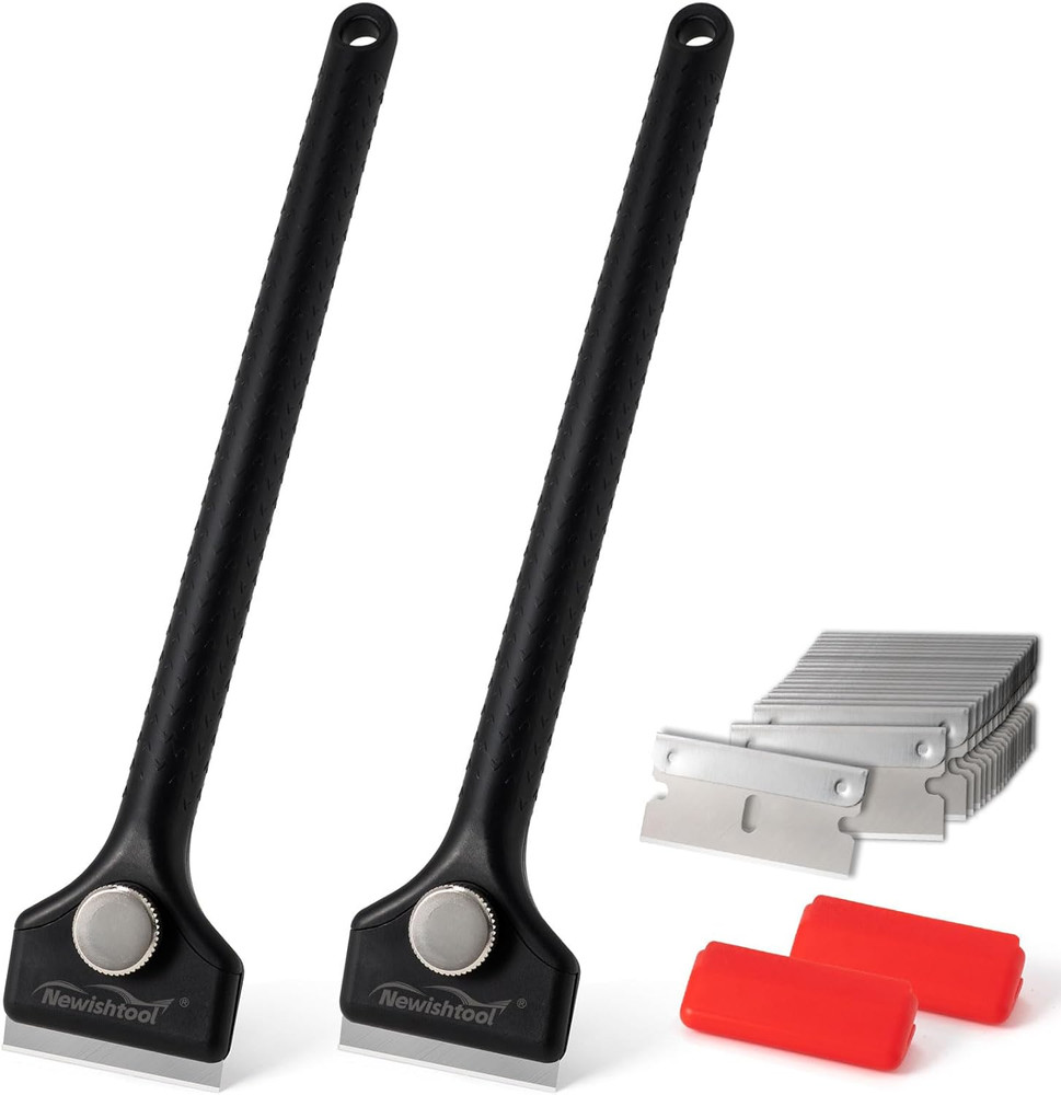 Long Handle Scraper Tool Kit Includes 2 Pcs Razor Blade Scraper and 20 PCS 1.5 I