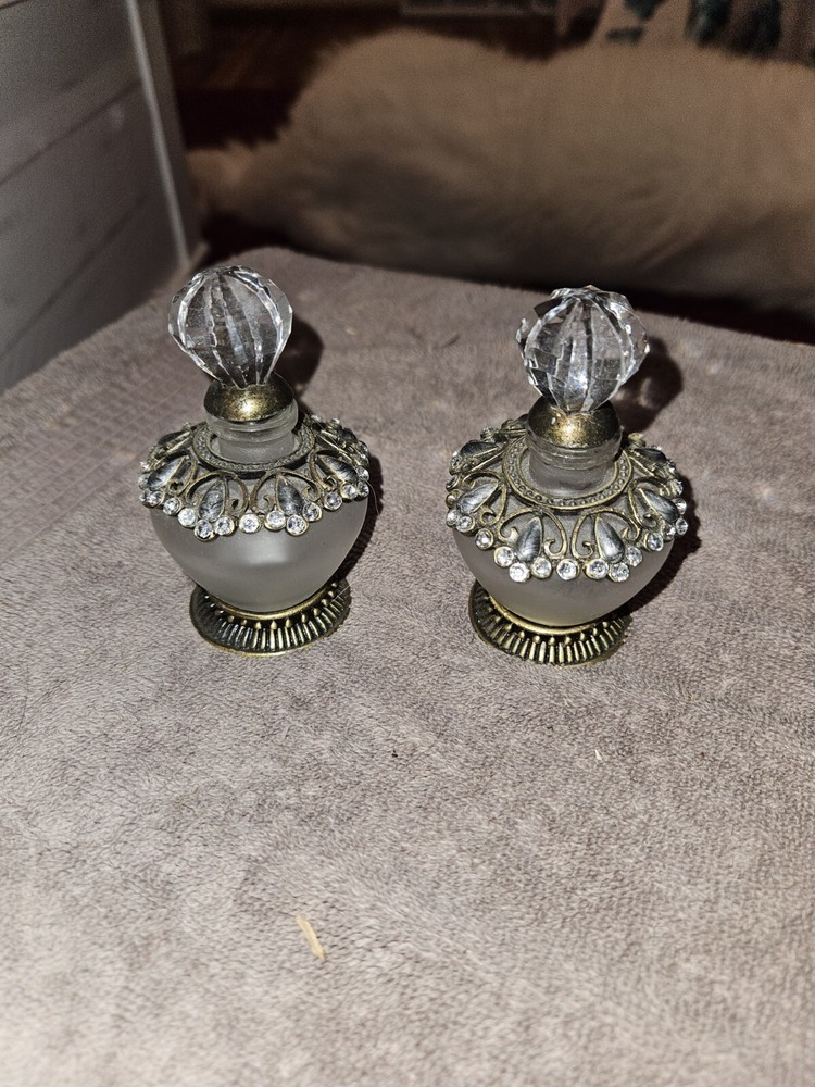 2 Studio Home Cut crystal perfume bottles