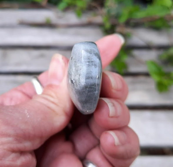 Labradorite Mini Palm Stone, Purple Flash, Higher Realms, Transformation