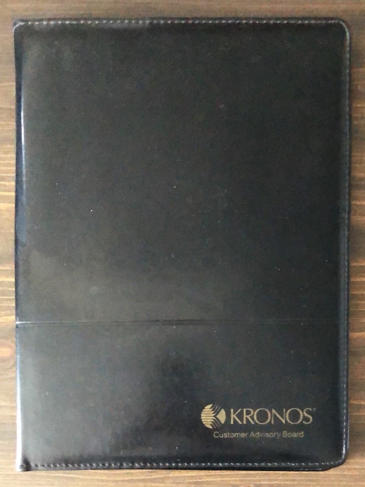 Vintage Kronos  Black Notepad Portfolio Holder
