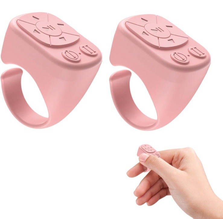 Tiktok Scrolling Ring Remote Control Suitable for Iphone, iPad, Pink , 2 Pack