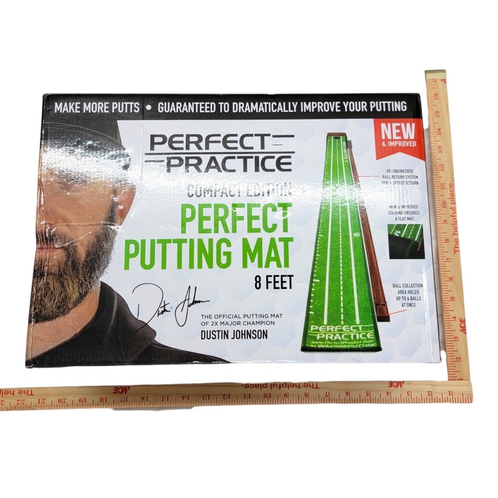 NIB Perfect Practice Compact Edition Putting Mat 8ft Golf Training Aid Johnson