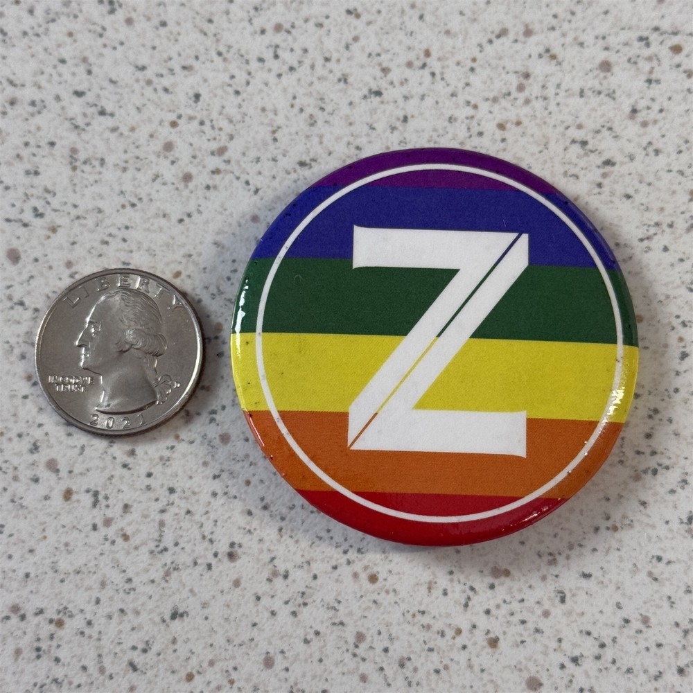 Letter "Z" Rainbow Pride Support Pinback Button #48698
