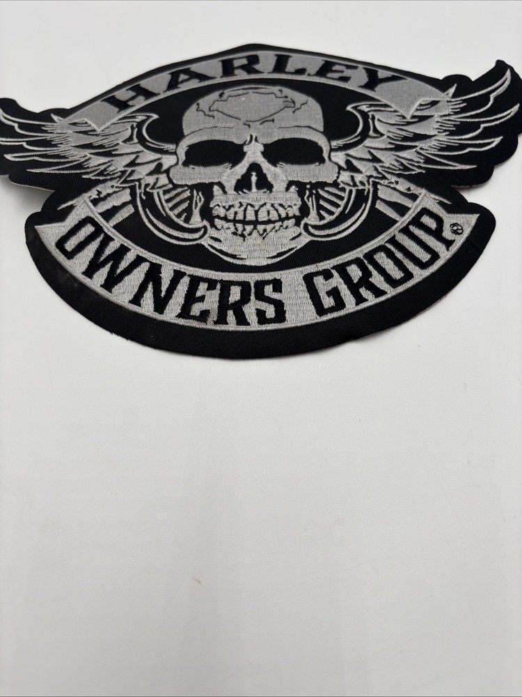 Harley Davidson Large Winged Skull Silver Patch Owners Group H.O.G.