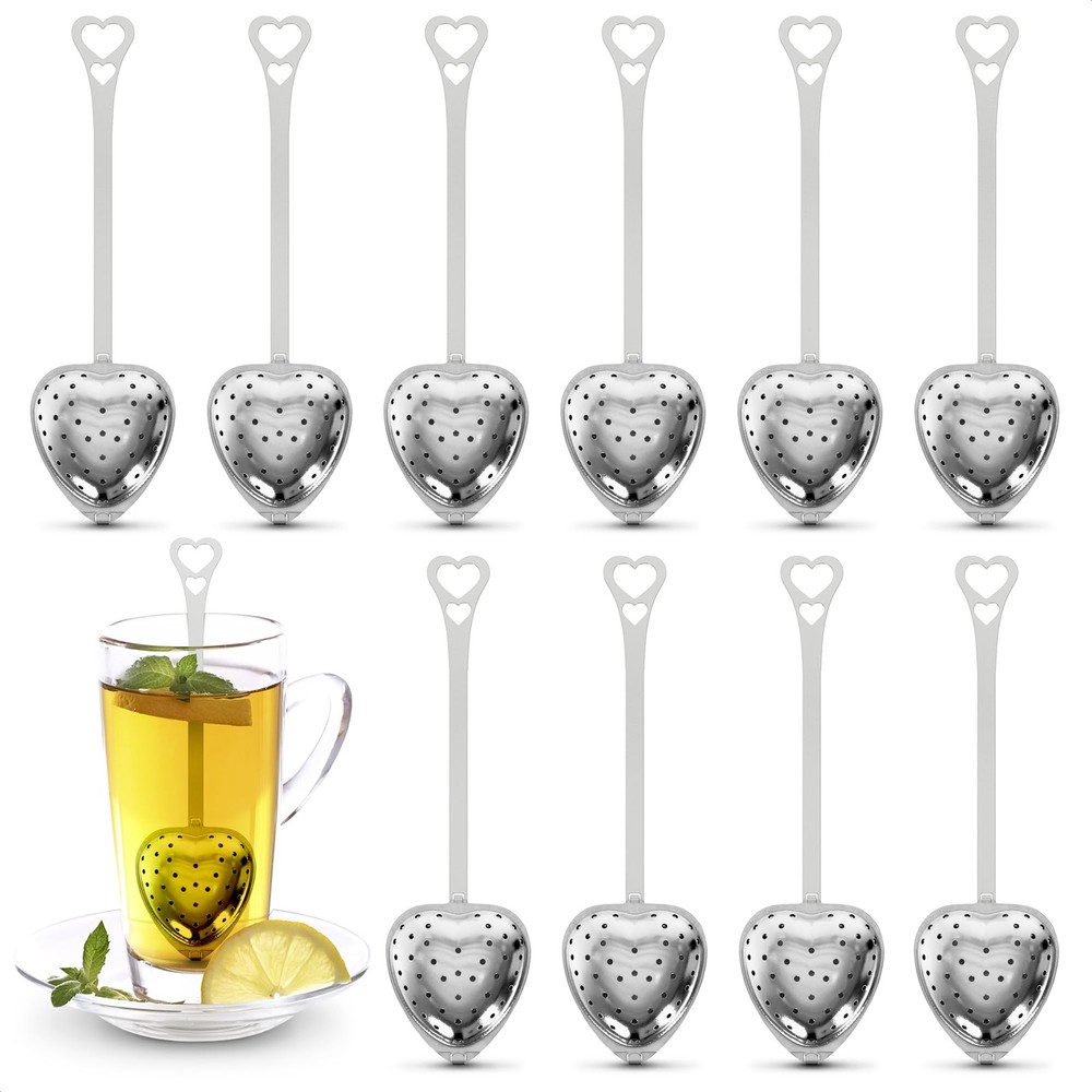 10 Pcs Heart Tea Infuser for Loose Leaf Tea Steeper – Rust-Resistant Stainless S