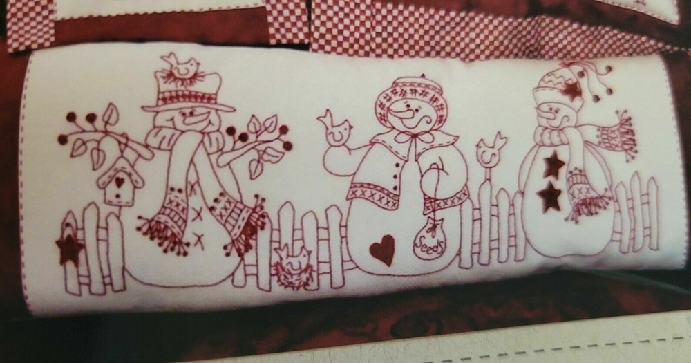 Redwork Snow People Bird Brain Designs 410