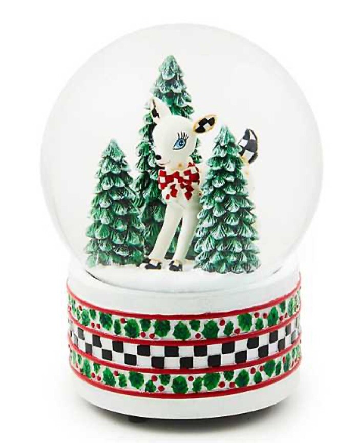 Mackenzie Childs Deary Deer Snow Globe