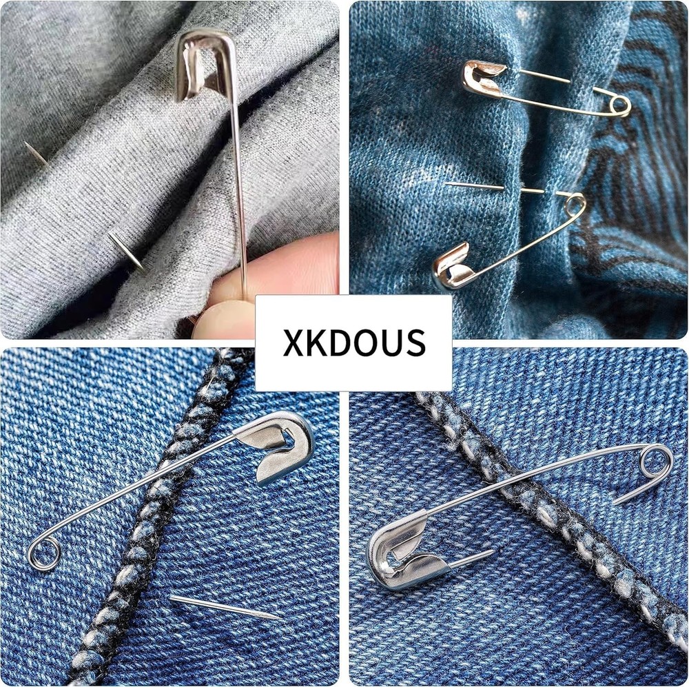 Durable 150 Pcs Assorted Safety Pins - Sharp & Rust Resistant for Everyday Use